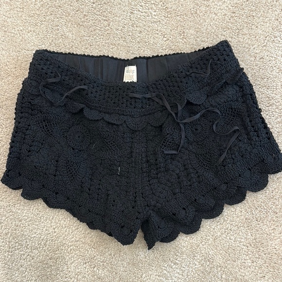 Surf Gypsy Black High Waist Lace Shorts